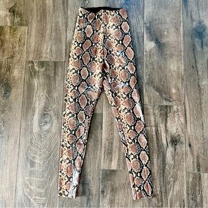 Faux Leather Snake Skin Shape-Wear Pant